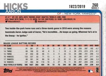2019 Topps - Gold #260 Aaron Hicks Back
