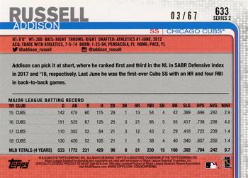 2019 Topps - Black #633 Addison Russell Back
