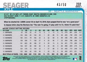 2019 Topps - Mother's Day Pink #232 Kyle Seager Back