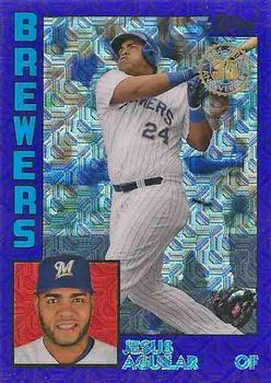 2019 Topps - 1984 Topps Baseball 35th Anniversary Chrome Silver Pack Purple (Series One) #T84-44 Jesus Aguilar Front