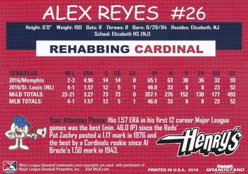 2018 Grandstand Springfield Cardinals SGA #NNO Alex Reyes Back