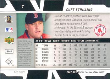 2007 SPx #7 Curt Schilling Back