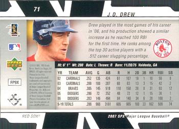 2007 SPx #71 J.D. Drew Back
