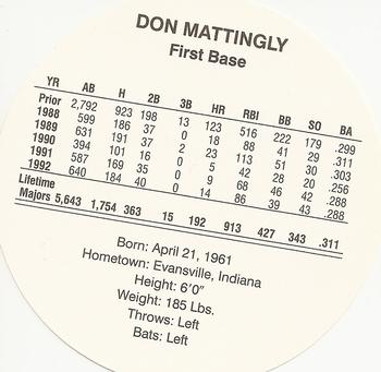 1993 Cadaco Discs #NNO Don Mattingly Back
