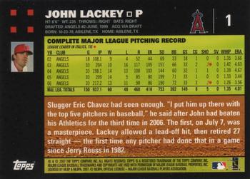 2007 Topps #1 John Lackey Back
