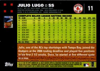 2007 Topps #11 Julio Lugo Back