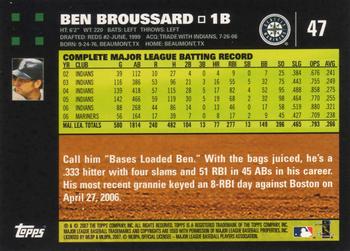 2007 Topps #47 Ben Broussard Back