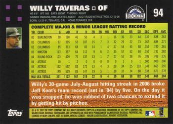 2007 Topps #94 Willy Taveras Back