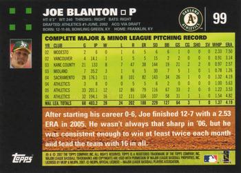 2007 Topps #99 Joe Blanton Back