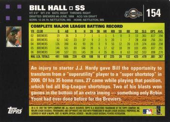 2007 Topps #154 Bill Hall Back