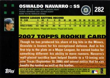 2007 Topps #282 Oswaldo Navarro Back