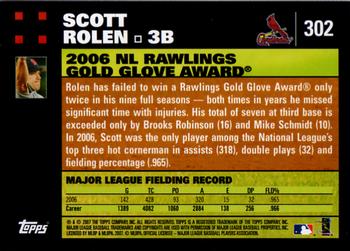 2007 Topps #302 Scott Rolen Back