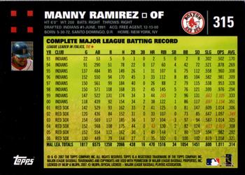 2007 Topps #315 Manny Ramirez Back
