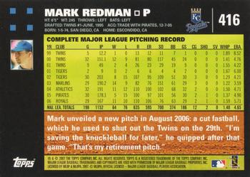 2007 Topps #416 Mark Redman Back