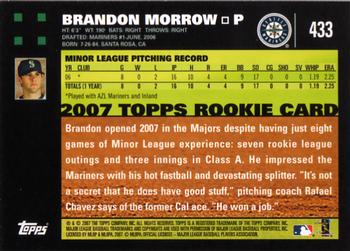 2007 Topps #433 Brandon Morrow Back