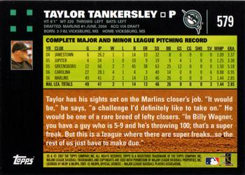 2007 Topps #579 Taylor Tankersley Back