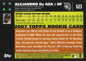 2007 Topps #623 Alejandro De Aza Back