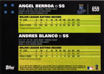 2007 Topps #659 Classic Combos (Angel Berroa / Andres Blanco) Back