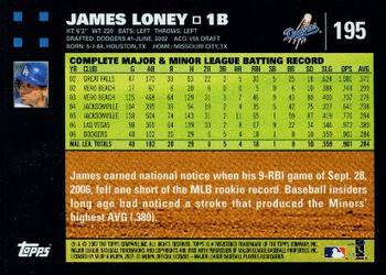 2007 Topps #195 James Loney Back