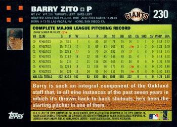 2007 Topps #230 Barry Zito Back