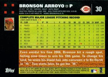 2007 Topps #30 Bronson Arroyo Back