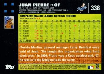 2007 Topps #338 Juan Pierre Back
