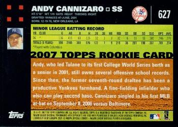 2007 Topps #627 Andy Cannizaro Back