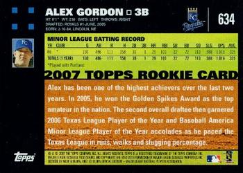 2007 Topps #634 Alex Gordon Back