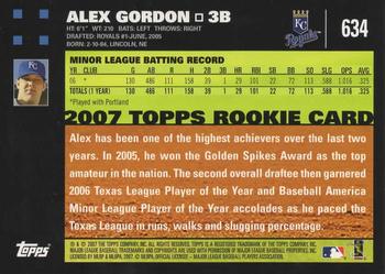2007 Topps #634 Alex Gordon Back