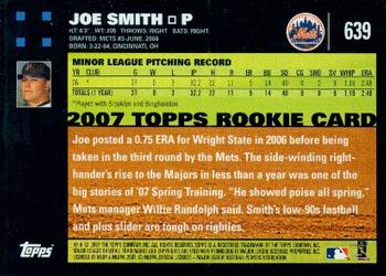 2007 Topps #639 Joe Smith Back