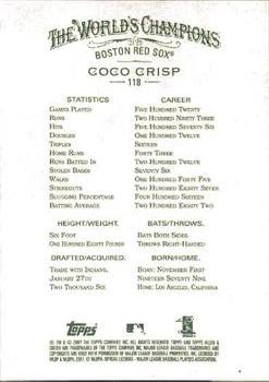 2007 Topps Allen & Ginter #118 Coco Crisp Back