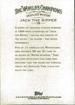 2007 Topps Allen & Ginter #228 Jack the Ripper Back