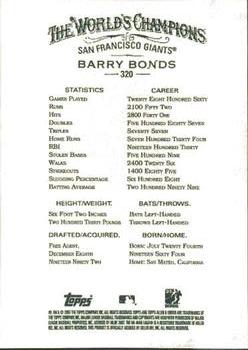 2007 Topps Allen & Ginter #320 Barry Bonds Back