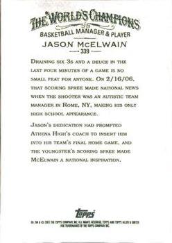 2007 Topps Allen & Ginter #339 Jason McElwain Back
