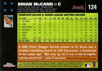 2007 Topps Chrome #124 Brian McCann Back