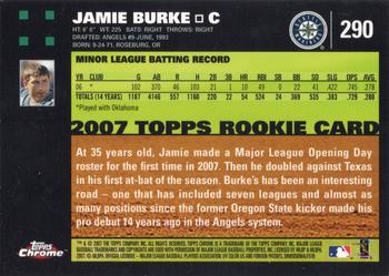 2007 Topps Chrome #290 Jamie Burke Back