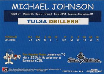 2018 Grandstand Tulsa Drillers #NNO Michael Johnson Back