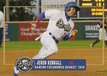 2018 Grandstand Rancho Cucamonga Quakes #NNO Jeren Kendall Front