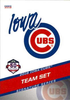 2018 Choice Iowa Cubs #NNO Cover Card/Checklist Front