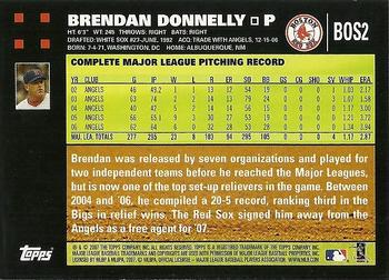 2007 Topps Gift Sets Boston Red Sox #BOS2 Brendan Donnelly Back