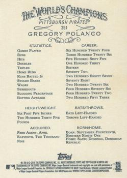 2019 Topps Allen & Ginter #251 Gregory Polanco Back