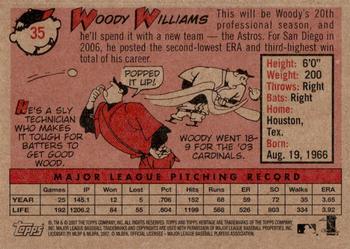 2007 Topps Heritage #35 Woody Williams Back