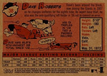 2007 Topps Heritage #38 Dave Roberts Back