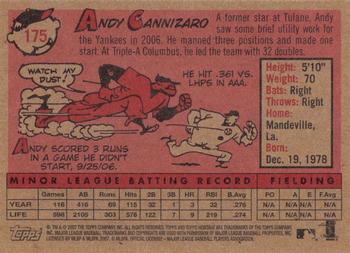 2007 Topps Heritage #175 Andy Cannizaro Back