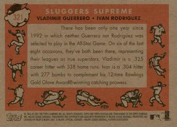 2007 Topps Heritage #321 Sluggers Supreme (Vladimir Guerrero / Ivan Rodriguez) Back