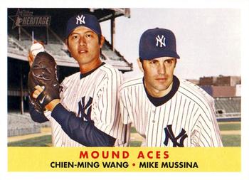 2007 Topps Heritage #334 Mound Aces (Chien-Ming Wang / Mike Mussina) Front