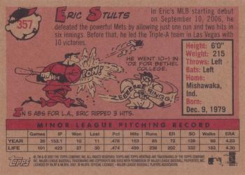 2007 Topps Heritage #357 Eric Stults Back