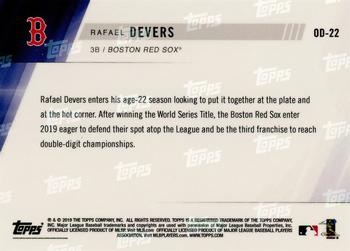 2019 Topps Now Road to Opening Day Boston Red Sox #OD-22 Rafael Devers Back