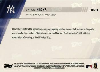 2019 Topps Now Road to Opening Day New York Yankees #OD-39 Aaron Hicks Back
