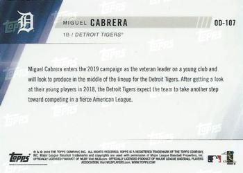 2019 Topps Now Road to Opening Day Detroit Tigers #OD-107 Miguel Cabrera Back